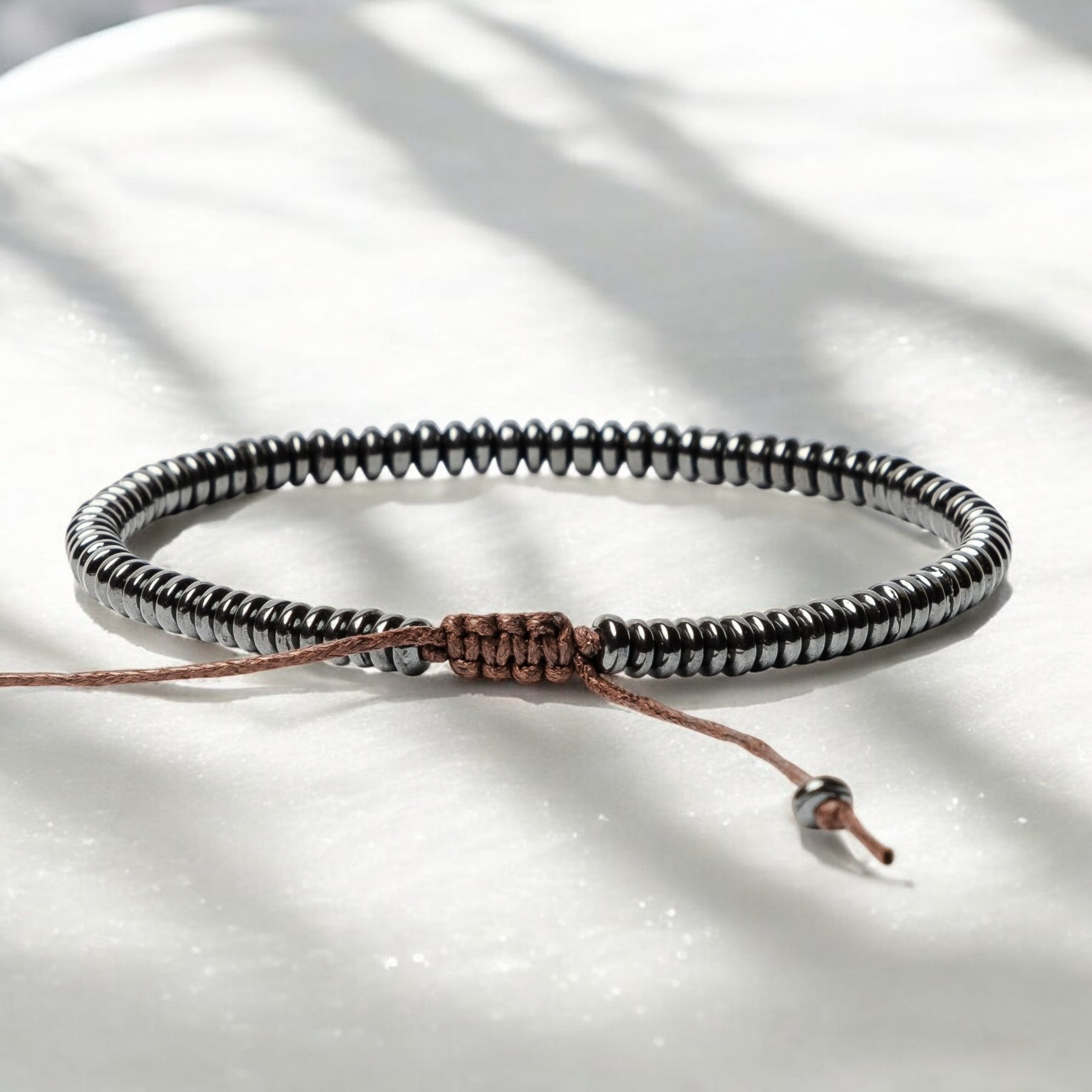 Pulseira de Pedra Hematita Masculina