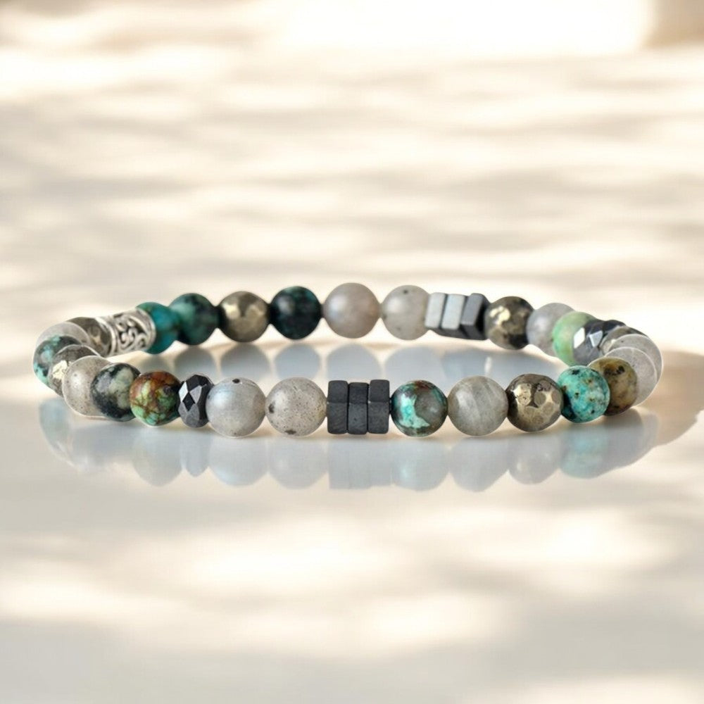 Pulseira masculina de pedra Odin