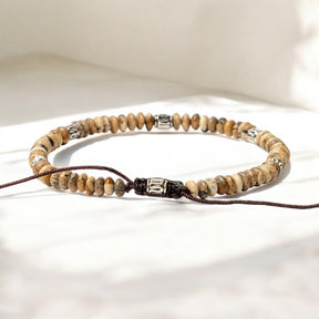 Pulseira Masculina de Jaspe Tibetano