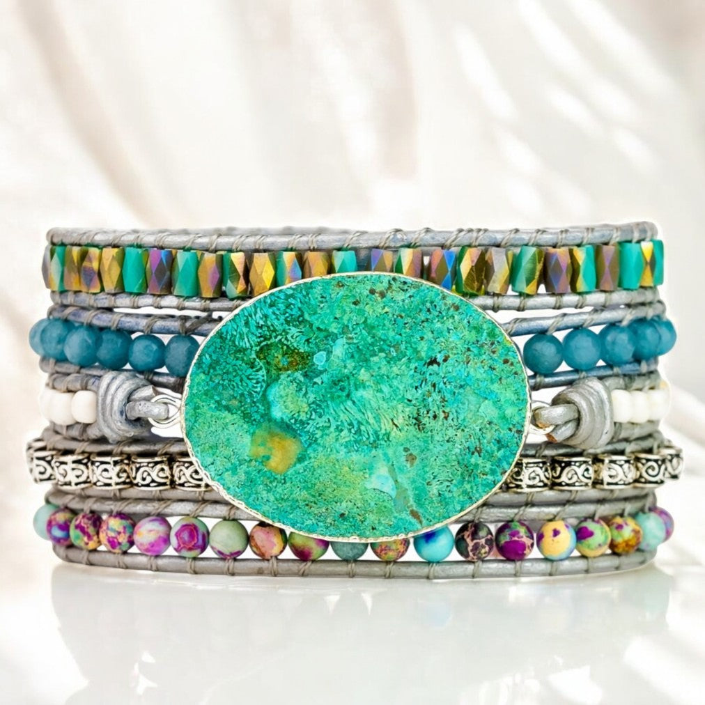 Pulseira Envoltório de Proteção Ocean Jasper
