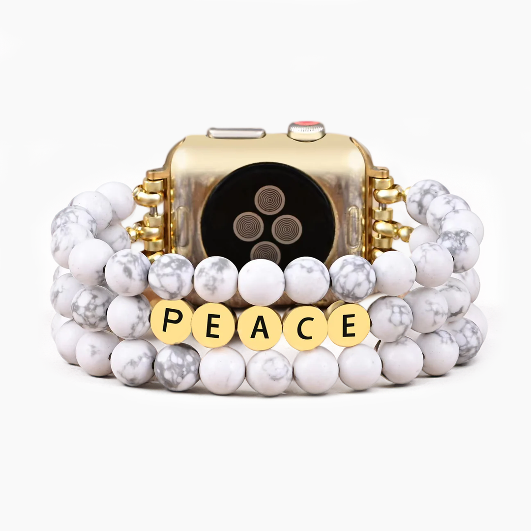 Pulseira Howlite Peace Inspiration para Apple Watch