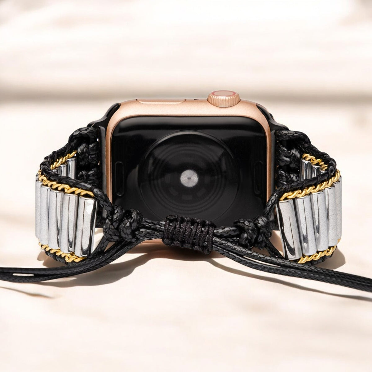 Pulseira de relógio de maçã metálica punk Boho