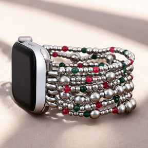 Pulseira mágica prateada para Apple Watch de Natal