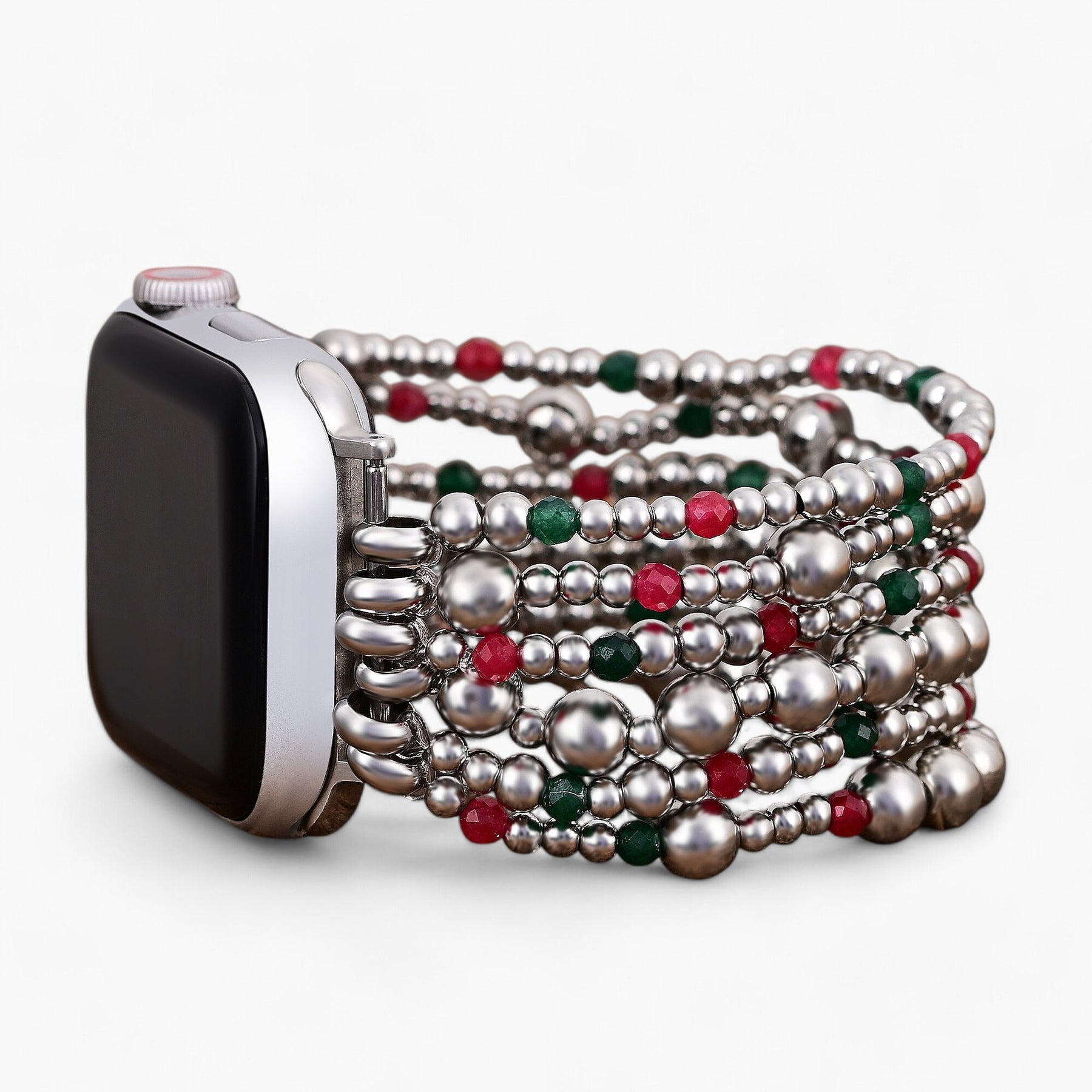 Pulseira mágica prateada para Apple Watch de Natal