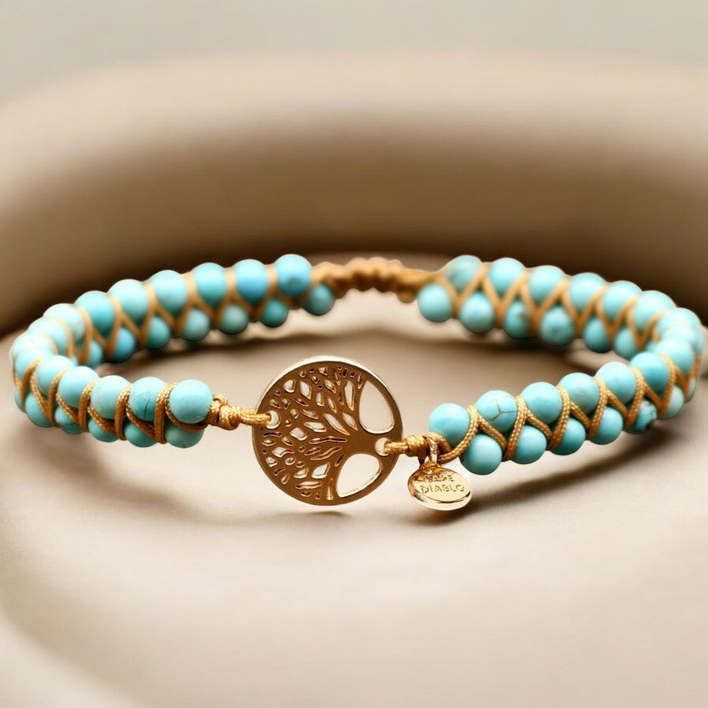 Pulseira Árvore da Vida com Turquesa