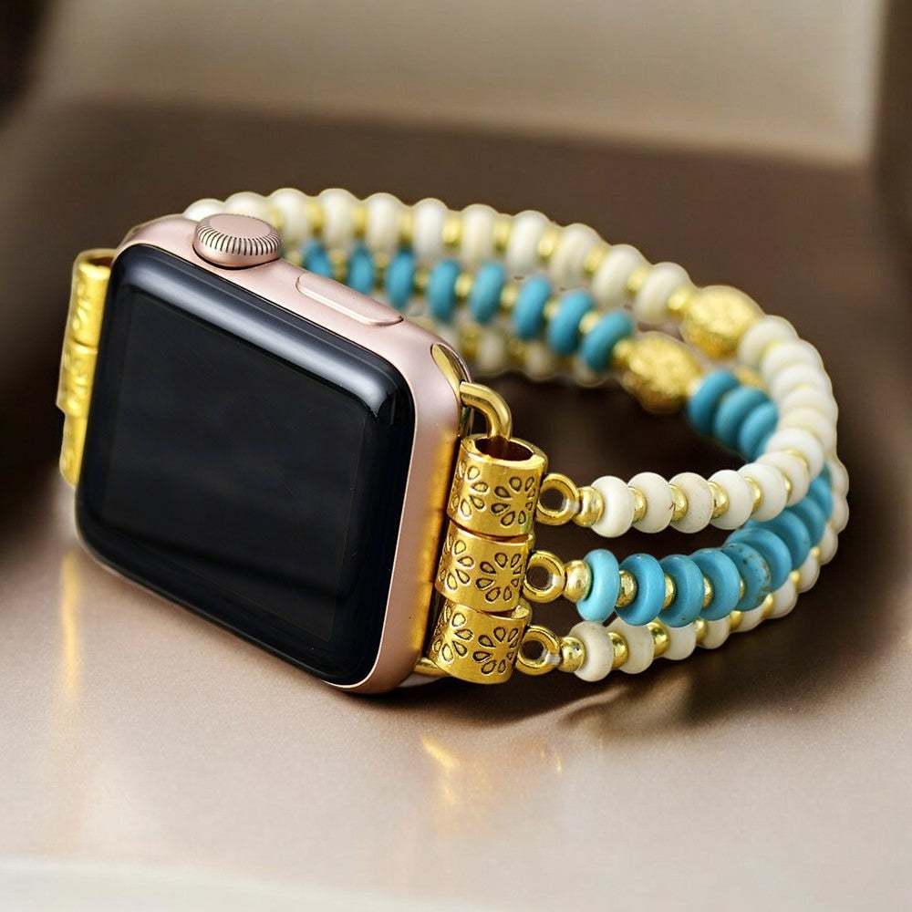 Pulseira Turquesa Howlite Elástica para Apple Watch