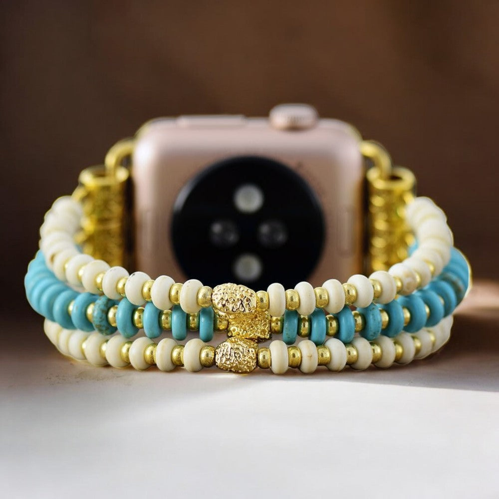 Pulseira Turquesa Howlite Elástica para Apple Watch