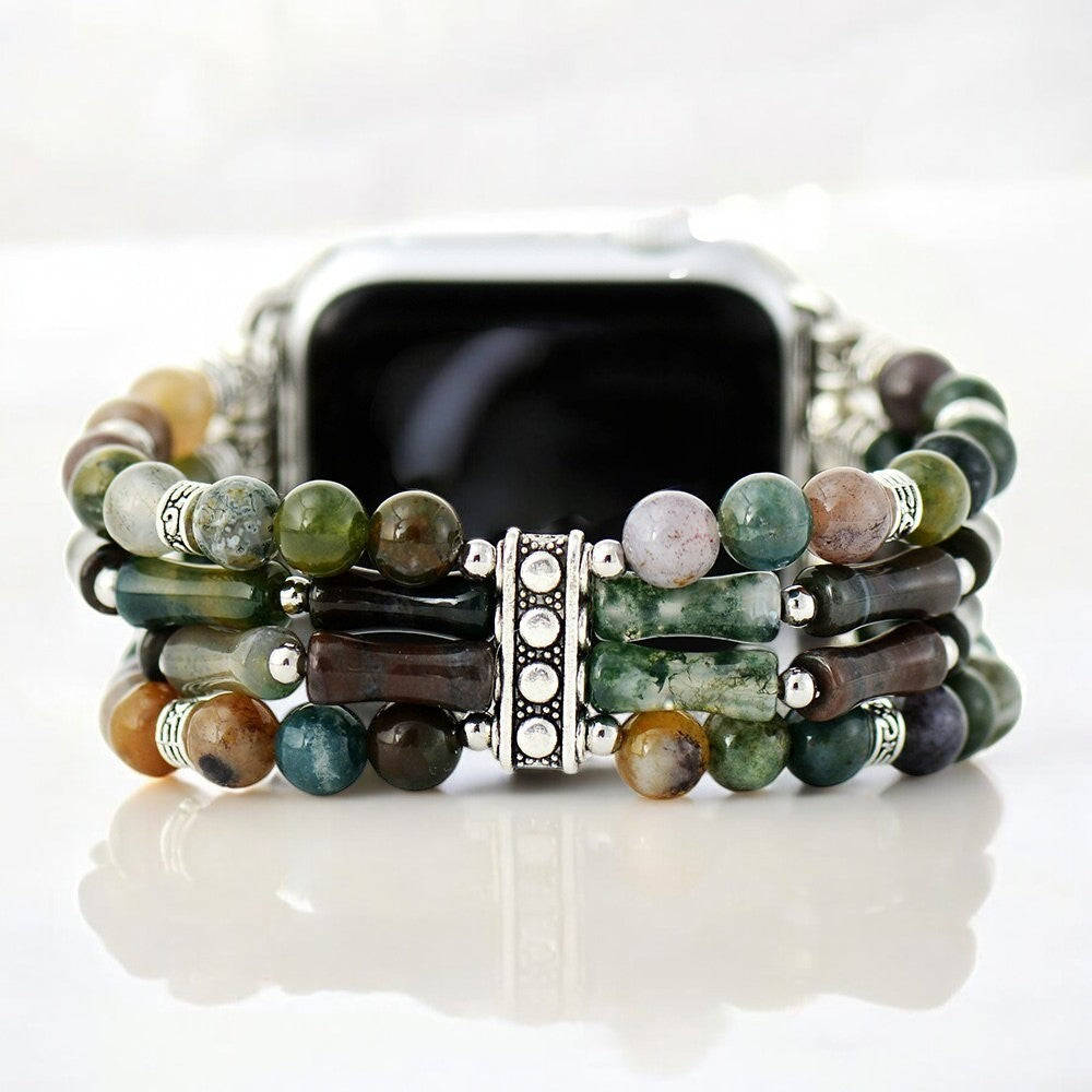 Pulseira Elástica Vintage de Ágata para Apple Watch
