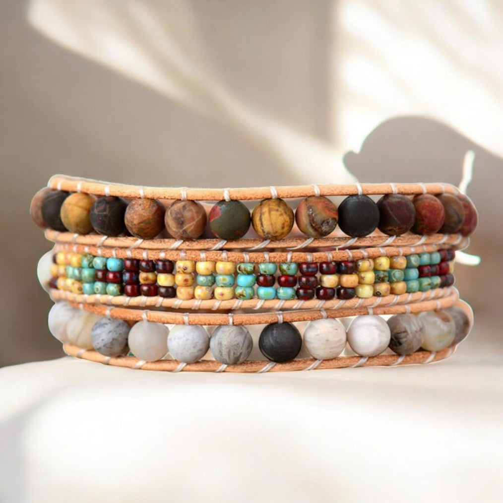 Pulseira Envolvente Vintage Jasper